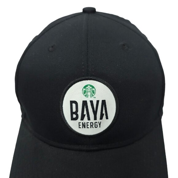 BAYA Energy Starbucks Coffee Logo Tuck Strap Cap Trucker Baseball Hat Black - Picture 8 of 13